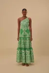 Farm Rio Green Sweet Garden Maxi Dress In Sweet Garden Green
