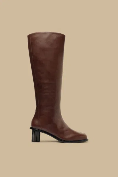 Farm Rio Active Knee High Square Toe Boot In Brown