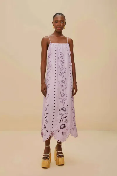 Farm Rio Active Lilac Richelieu Lenzing Ecovero Euroflax Maxi Dress