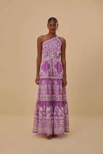 Farm Rio Active Lilac Sweet Garden Maxi Dress In Sweet Garden Lilac