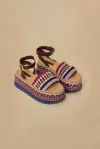 Farm Rio Marsala Crochet Espadrille Flatform In Marsala