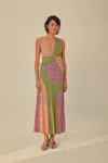 Farm Rio Active Mixed Cashew Knot Maxi Dress In Caju Mix