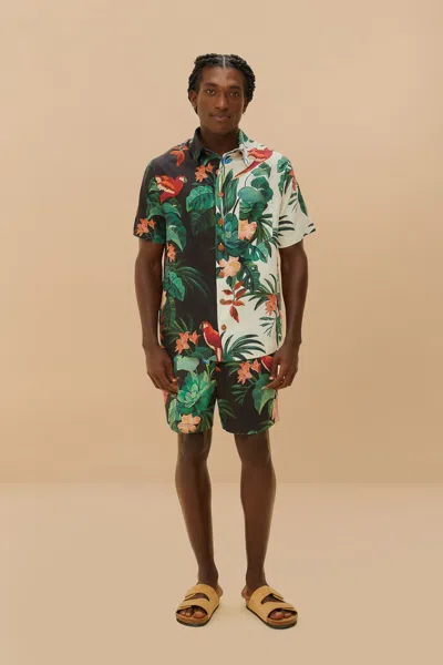 Farm Rio Active Mixed Midnight Macaw Fiesta Lenzing Ecovero Euroflax Shirt