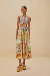 Farm Rio Active Multicolor Aracati Organic Cotton Midi Skirt