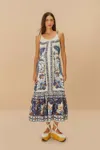 Farm Rio Active Off-white Ana Tapestry Fish Strap Maxi Dress In Ana Tapestry Off-white