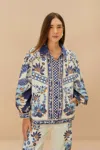 Farm Rio Off-white Ana Tapestry Tropical Jacket In Ana Tapestry Off-white