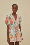 Farm Rio Active Off-white Bloom Garden Lenzing Ecovero Euroflax Romper
