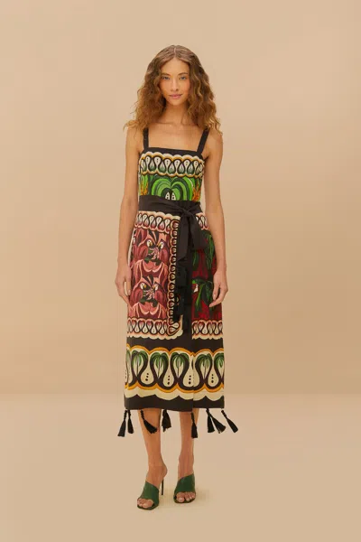 Farm Rio Active Off-white Coconut Tree Flow Lenzing Ecovero Euroflax Dress In Coconut Tree Flow Multicolor