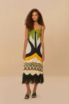 Farm Rio Off-white Coconut Tree Flow Lenzing Ecovero Euroflax Dress In Coconut Tree Flow Multicolor