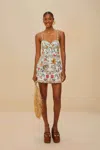 Farm Rio Off-white Delicate Forest Euroflax Premium Linen Romper