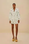 Farm Rio Active Off-white Embroidered Coconut Tree Shorts