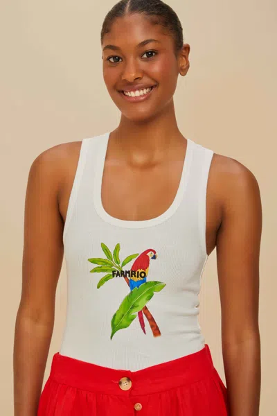 Farm Rio Active Off-white Farmrio Macaw Tank Top