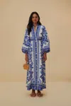 FARM RIO ACTIVE OFF-WHITE FLORA TAPESTRY LENZING ECOVERO EUROFLAX MAXI DRESS