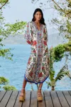Farm Rio Active Off-white Flower Tapestry Lenzing Ecovero Euroflax Maxi Dress
