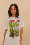 Farm Rio Active Off-white From Brasil To The World Relaxed T-shirt