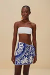 Farm Rio Active Off-white Ocean Scarf Lenzing Ecovero Euroflax Mini Skirt