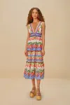 Farm Rio Active Off-white Picnic Peppers Ainika Midi Dress