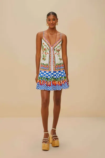 Farm Rio Active Off-white Picnic Peppers Ainika Organic Cotton Mini Dress