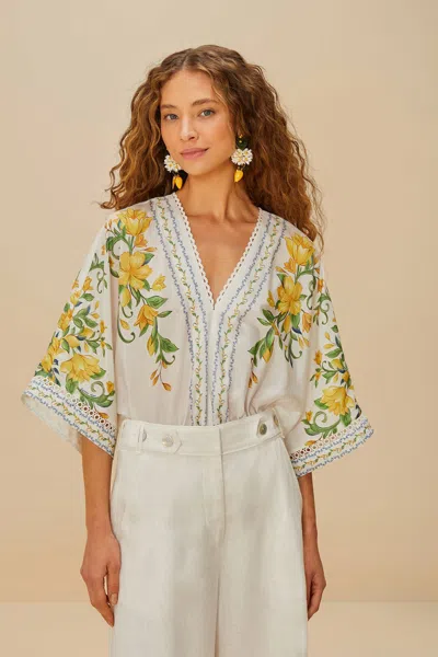 Farm Rio Active Off-white Sicily Bodysuit