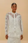 Farm Rio Off-white Swan Lake Guipure Shirt