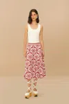 Farm Rio Active Off-white Tropical Cameo Lenzing Ecovero Euroflax Midi Skirt