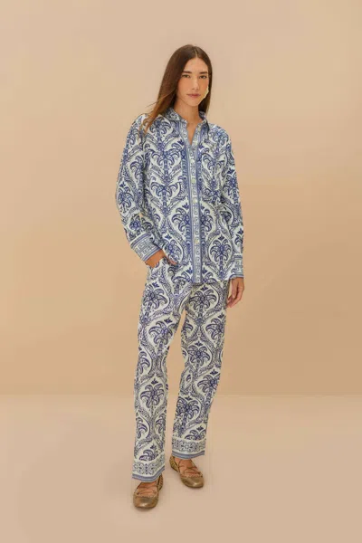 Farm Rio Active Off-white Tropical Cameo Lenzing Ecovero Euroflax Pajama Pants