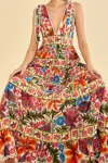 Farm Rio Active Off-white Tropical Yard Sleeveless Midi Dress In Tropical Yard Off-white