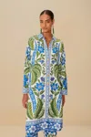 Farm Rio Off-white Tropicance Lenzing Ecovero Euroflax Chemise In Multi
