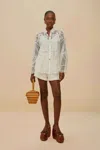 Farm Rio Active Off-white Wavy Pockets Euroflax Premium Linen Shorts