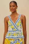 Farm Rio Active Off-white Zuli Sleeveless Blouse