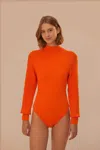 Farm Rio Active Orange Knit Bodysuit