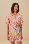 Farm Rio Active Pearl Jungle Dots Tapestry Lenzing Ecovero Euroflax Romper