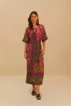 Farm Rio Active Pink Ana Tapestry Maxi Dress In Ana Tapestry Pink