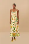 Farm Rio Active Pink Botanical Beauty Lenzing Ecovero Euroflax Maxi Dress In Botanical Beauty Pink