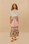 FARM RIO ACTIVE PINK DREAM GARDEN MAXI SKIRT