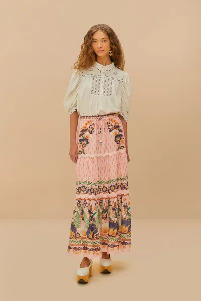 Farm Rio Pink Dream Garden Maxi Skirt