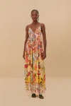 FARM RIO ACTIVE PINK GARDEN TERRACE MAXI DRESS