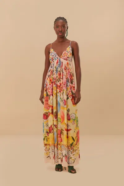 Farm Rio Active Pink Garden Terrace Maxi Dress In Garden Terrace Pink