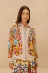 Farm Rio Garden Terrace Floral Button-up Shirt