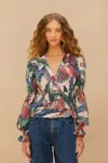 Farm Rio Active Pink Macaw Flight Blouse