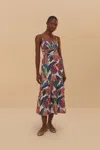 Farm Rio Active Pink Macaw Flight Midi Dress In Macaw Flight Pink