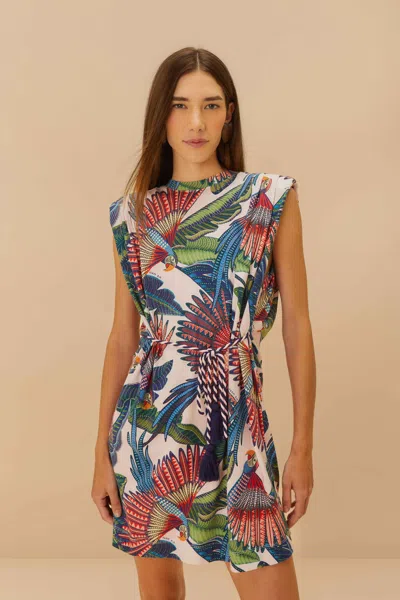 Farm Rio Active Pink Macaw Flight Mini T-shirt Dress In Macaw Flight Pink