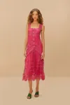 Farm Rio Active Pink Nautical Guipure Maxi Dress In Pink