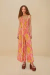 Farm Rio Active Pink Pineapple Tapestry Lenzing Ecovero Euroflax Jumpsuit