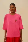Farm Rio Active Pink Spicy Pepper Organic Cotton T-shirt