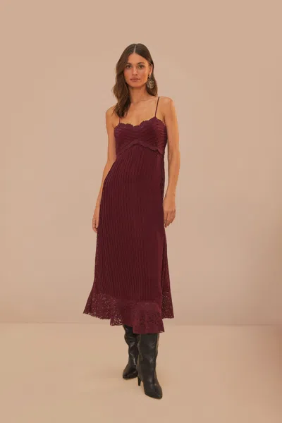 Farm Rio Active Purple Lace Sleeveless Midi Dress