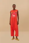 Farm Rio Red Buena Gente Jumpsuit
