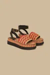 Farm Rio Red Crochet Espadrille Flatform Sandal