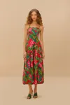 FARM RIO ACTIVE RED DREAM GARDEN LENZING ECOVERO EUROFLAX MAXI DRESS