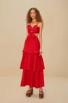 Farm Rio Active Red Flower Lenzing Ecovero Euroflax Maxi Dress